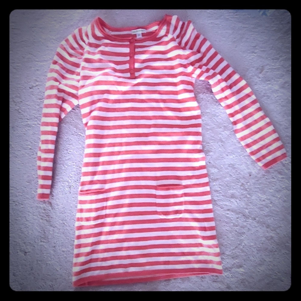 Vertbaudet orange strip dress